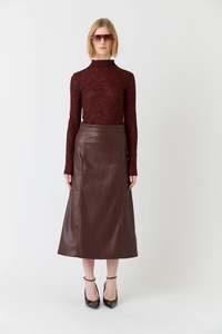 Wish The Label: Esmaee Clea Midi Skirt - Mulberry