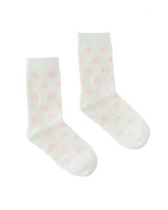 99 Under Sale: Kathryn Wilson Petal Socks - Cream/Pink