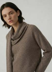 Aleger: Aleger 889 Clouded Silk Wrap Top - Beaver