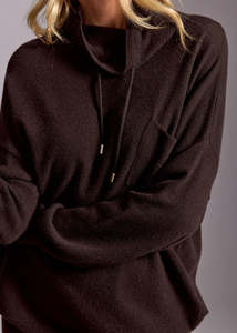 Outerwear: Lauren Vidal Jody High Neck Sweater - Cafe