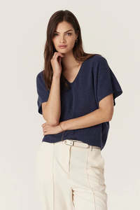 399 Under: Cable Melbourne Pure Cashmere Relaxed Top - Denim