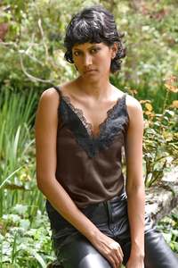 Cooper Treble Lace Camisole - Chocolate