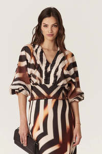 Euro Summer: Cable Melbourne Sasha Blouse - Zebra Print