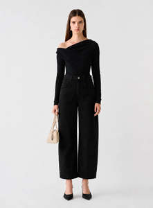 Wish The Label: Esmaee Mayfair Barrel Jeans - Black