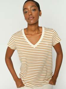 Mos Mosh Kala Stripe Tee - Petrified Oak