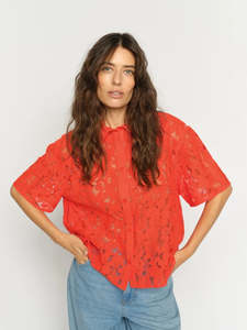 Mos Mosh Lia River Lace Shirt - Spicy Orange