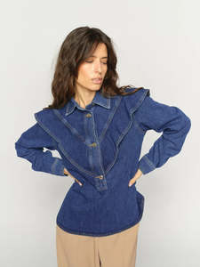 Mos Mosh Irina Denim Shirt - Dark Blue