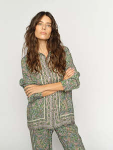 Mos Mosh Kana Flowish Orchid Shirt - Turf Green