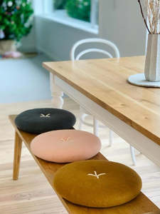 Homewares: NZ Wool Button Cushion