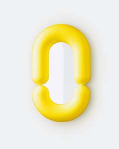 Moustache Zodiac Mirror Medium Yellow