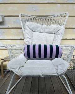 Christina Lundsteen Striped Bolster Cushion Lavender/Emerald