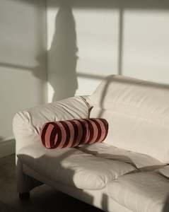 Christina Lundsteen Striped Bolster Cushion Sierra/Old Rose