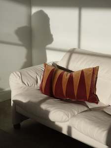 Christina Lundsteen Paula cushion - Prune and Camel