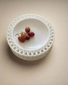 Swedish glass plate with heart border