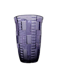 Charles Graffart for Val Saint Lambert Purple Art Deco Luxval vase