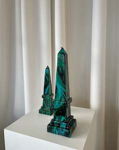 Candles 1: Obelisk candle - Malachite Green and Black