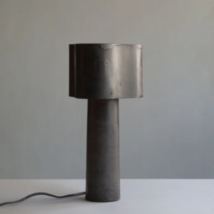 Coy Table Lamp Tall in Blackened Aluminium