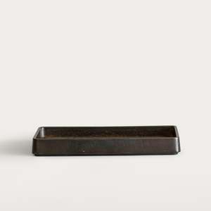 Plato Table Tray in Darkened Brass