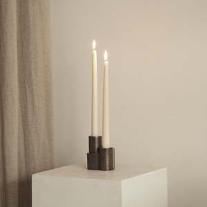 Snug Candle Holder in Darkened Brass (set of two)