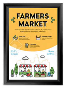 Poster Displays Snap Frames Bulletin Holders: Snap Frame 25mm Euro A4 Black