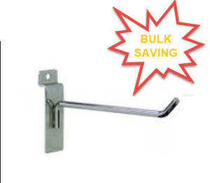 Slatwall Metal Display Acessories: Slatwall Heavy Duty Single Prong 300mm Bulk Pack of 100 units