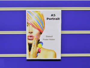 Slatwall Acrylic Displays Holders: Slatwall Acrylic A5 Portrait Dislay Sleeve