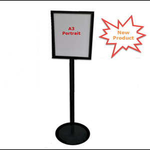 Poster Signage Display Stands: Top Insert Black A3 Portrait Display Stand