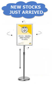 Freestanding Silver A3 Adjustable Snap Frame Display Stand