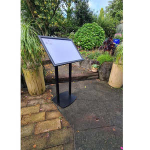 Poster Signage Display Stands: Black A2 Landscape Menu / Poster Display Stand Twin Suppports