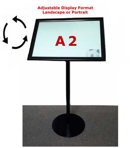 Poster Signage Display Stands: A2 Black Freestanding Snap Frame Menu / Display Stand