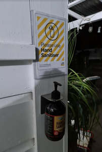 Hand Sanitizer Dispensing Stands: Wall Mounted Sanitizer Bottle Holder & A5 Useage Sign