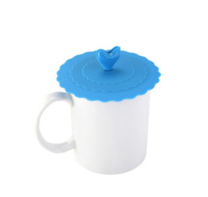 Products: Blue Cup cover with slot in handle for spoon. Cover protects drinks from bugs and dust. Safe and hygienic. - Shophere.nz