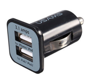 Double USB Car Charger Adapter – Black 12 24V. - Shophere.nz