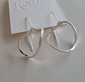 Silver Twist Circles - earrings