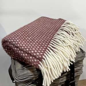 Knut Woven Wool Throw - Rose Brown