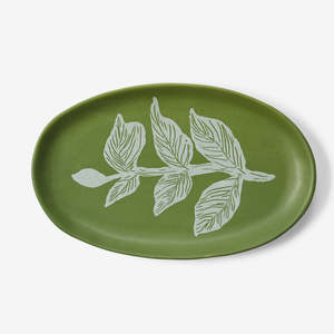 Vines Green Oval Platter