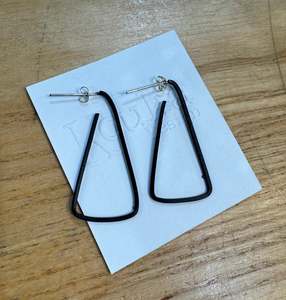 Accessories 2: Sterling Silver, Powder Coated Black Triangle Earrings