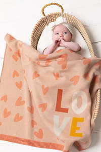 Love Heart Baby Blanket