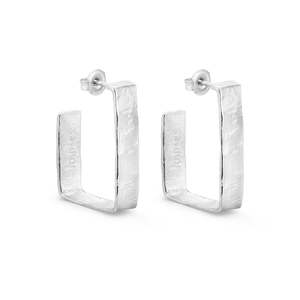 Lignis Silver Hoops Large