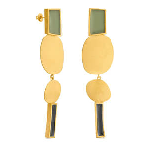 Joidart: Collage Gold Earrings Extra Long