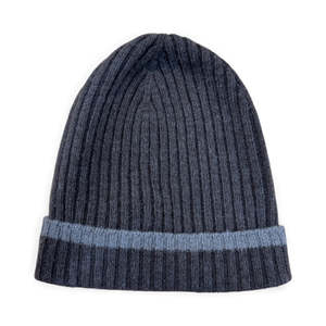 Undyed Knit Beanie with Contrast
