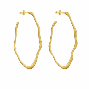 Clara Gold Hoops / Oval / Medium