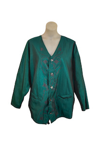 Vintage Retro: Vintage blue iridescent oversized blazer, L