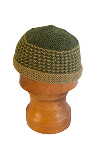 Mens Accessories: Handknit forest green beanie