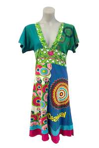 Dresses: Desigual Designs vibrant patchwork midi dress, S