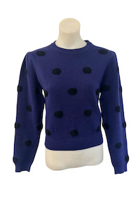 Knitwear: Compania Fantastica navy polka dot jumper, S
