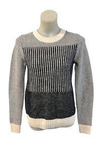 Knitwear: Country Road black + white knit jumper, XS