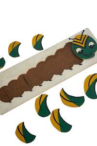 Kids: Vintage wooden caterpillar puzzle