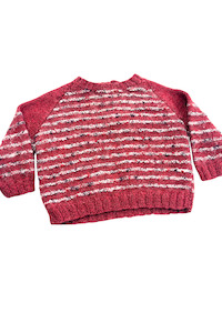 Kids: Babies Burgundy striped knit jumper