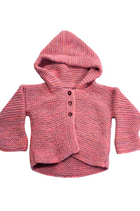 Kids: Babies Pink knit hooded cardigan